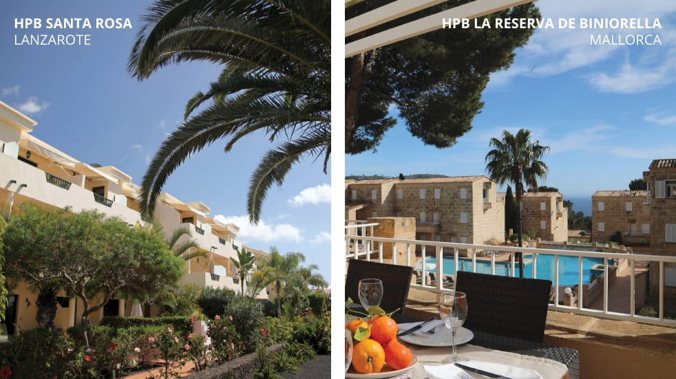 Side by side composition of HPB bonds in Lanzarote and Mallorca